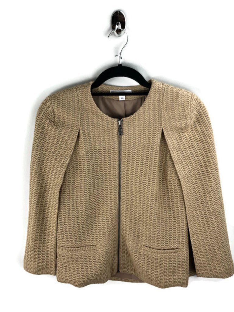Drew Tan Tweed Woven Cape Jacket Size Xs
